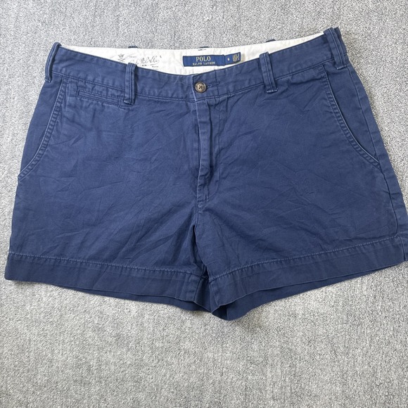 Polo Ralph Lauren Women's‎ Chino Shorts Size 6 Blue Casual Classic Fit Pony Logo - Picture 1 of 7